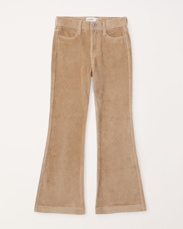 high rise corduroy flare pants, Brown