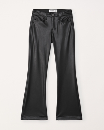 Women's Ultra High-Rise Faux Leather Flare Pants, Women's Clearance