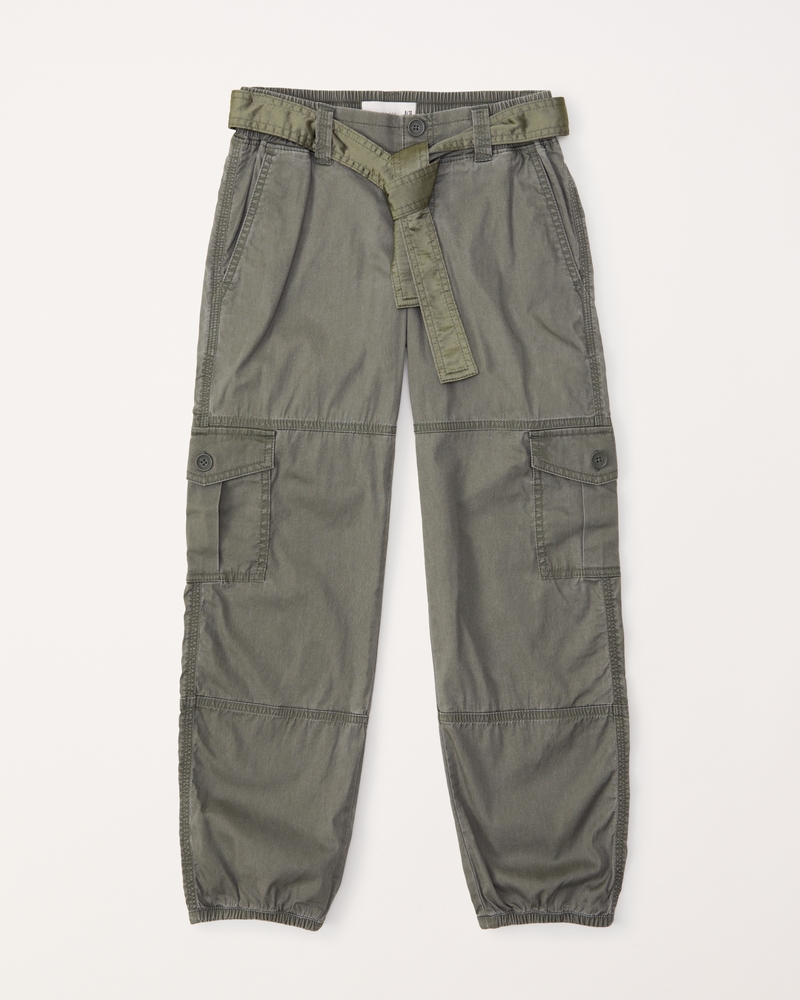 niñas pantalones cargo con cinturón | niñas | Abercrombie.com