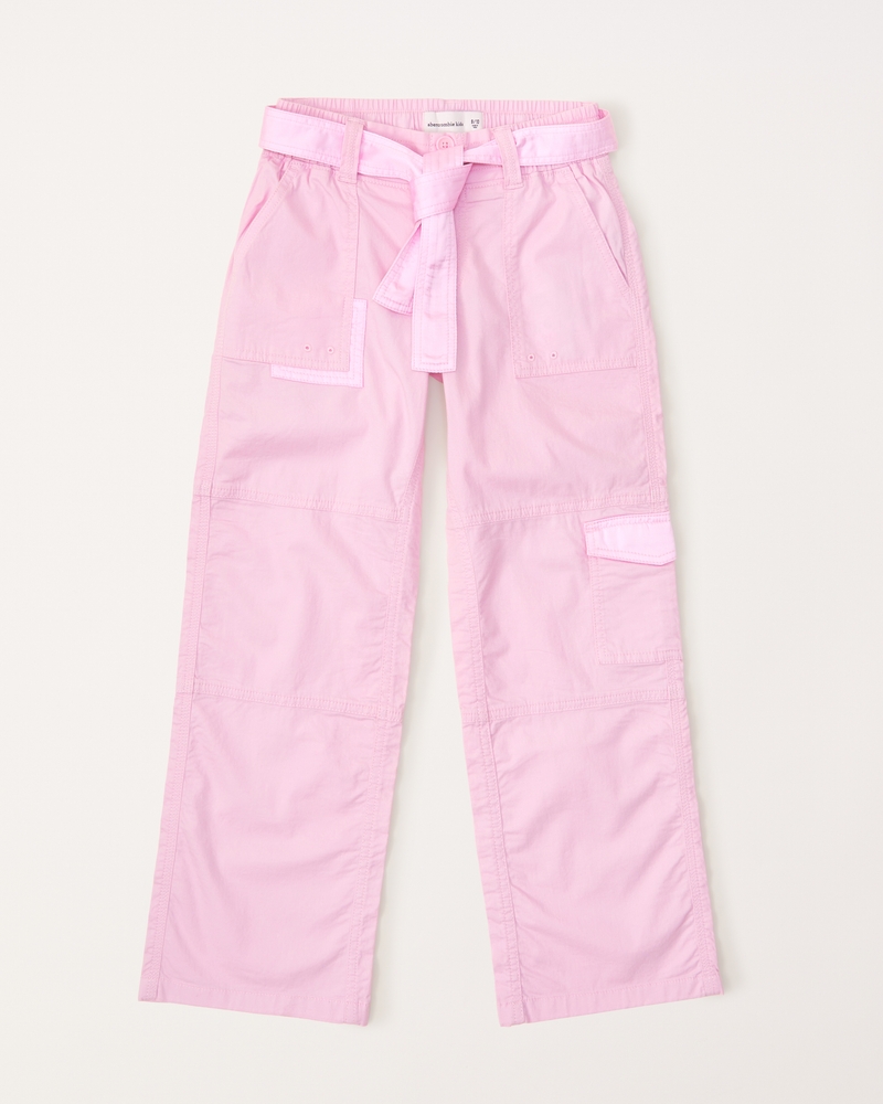 New Look satin cargo pants in pink