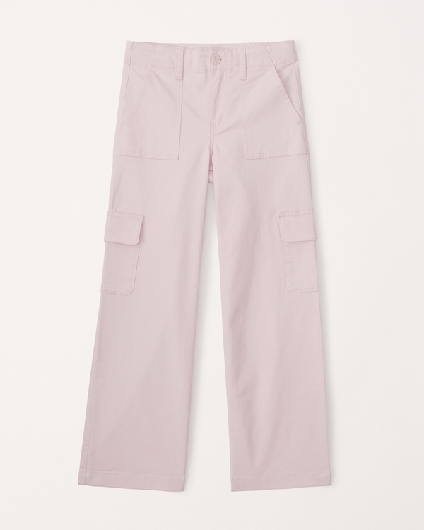 wide leg cargo pants, Light Pink