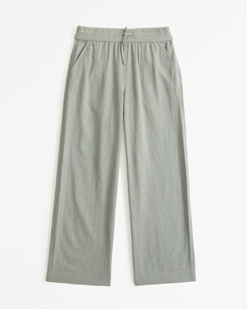 girls linen-blend pull-on pants | girls clearance | Abercrombie.com