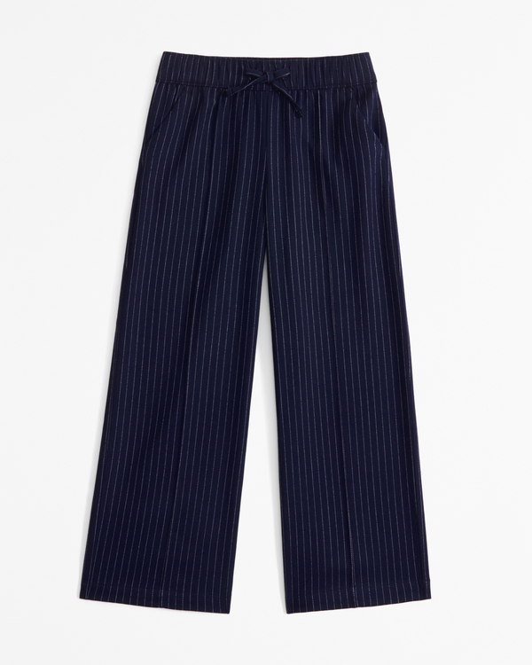 high rise wide leg trousers, Navy Stripe