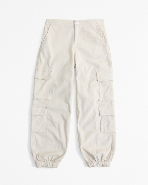 low rise baggy cargo joggers, Oatmeal view 1