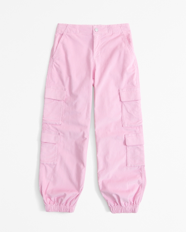 low rise baggy cargo joggers, Peony view 1