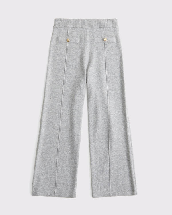 pull-on wide leg sweater pants, Gray