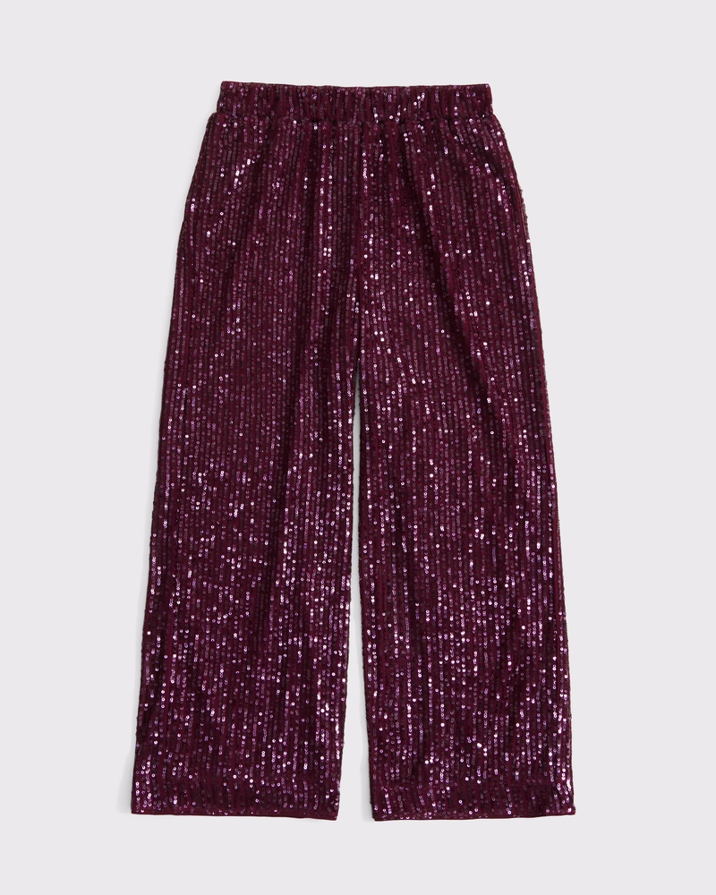 sequin ultra wide leg pants