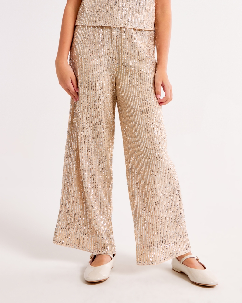 sequin ultra wide leg pants