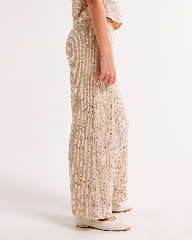 sequin ultra wide leg pants