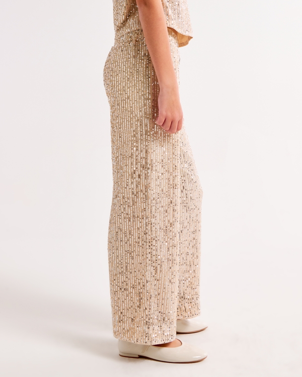 sequin ultra wide leg pants