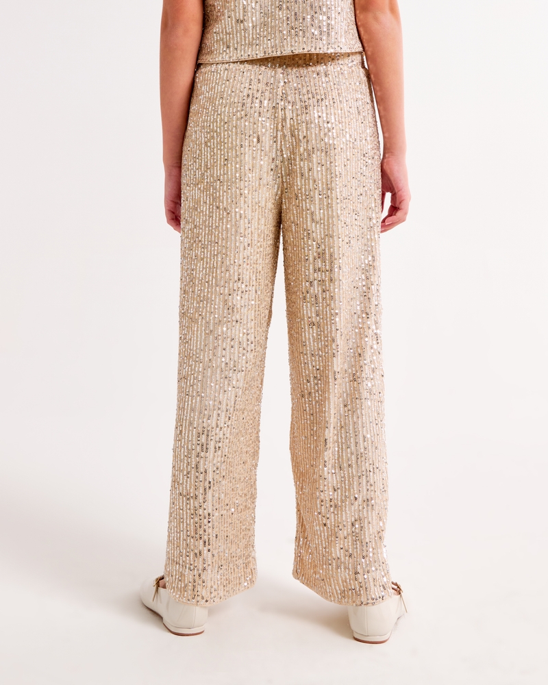 sequin ultra wide leg pants