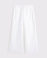 high rise ultra wide leg linen-blend pants