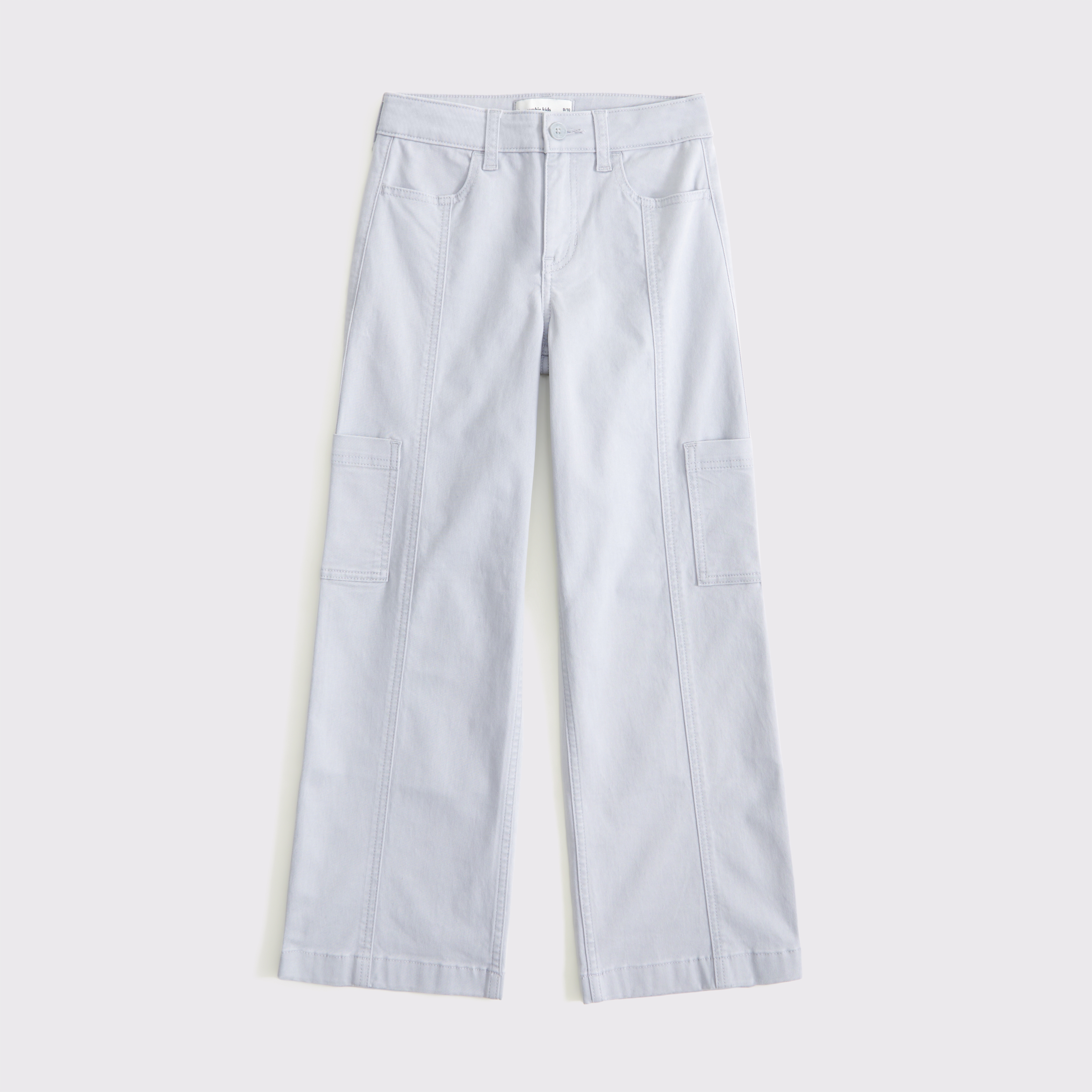 Abercrombie & Fitch Kids' High Rise Wide Leg Cargo Pants In Gray