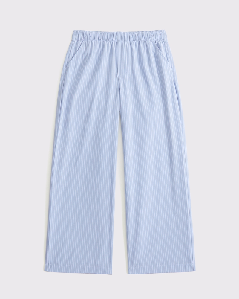 baggy poplin pull-on pants