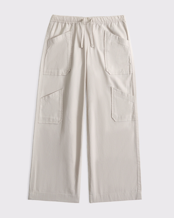 low rise baggy cargo pant, Warm Gray view 1