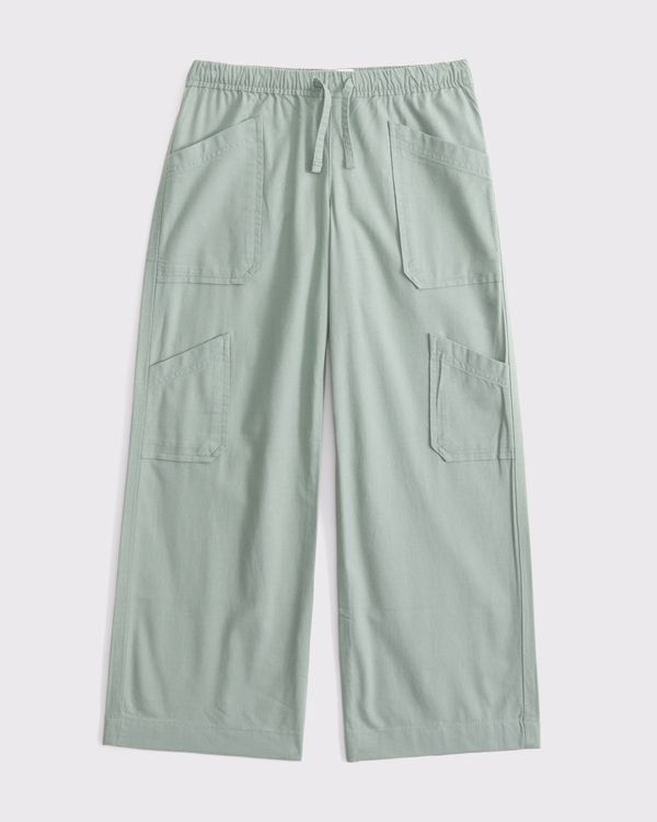 low rise baggy cargo pant, Light Olive view 1