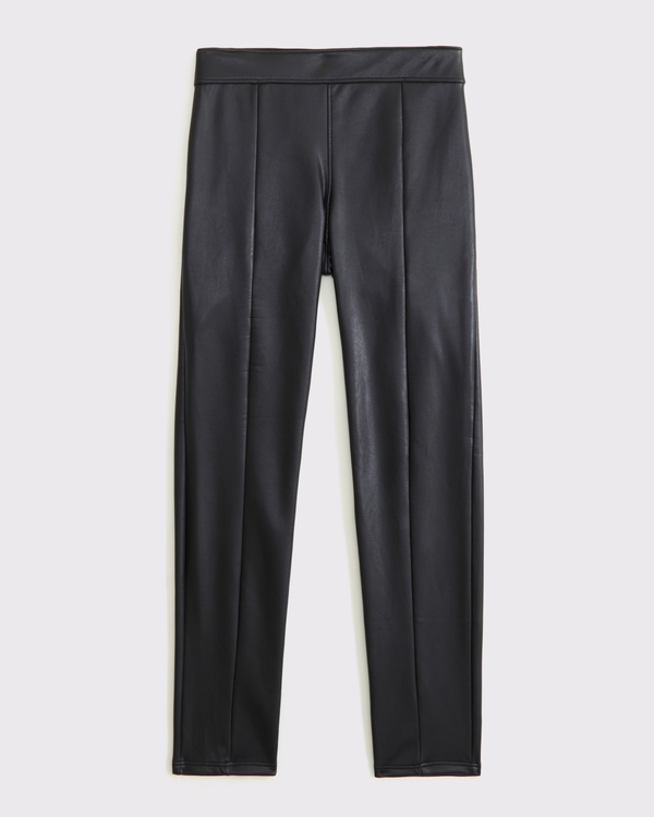 vegan leather skinny pants, Black view 1