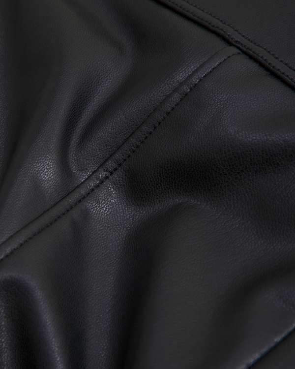 vegan leather skinny pants, Black view 2