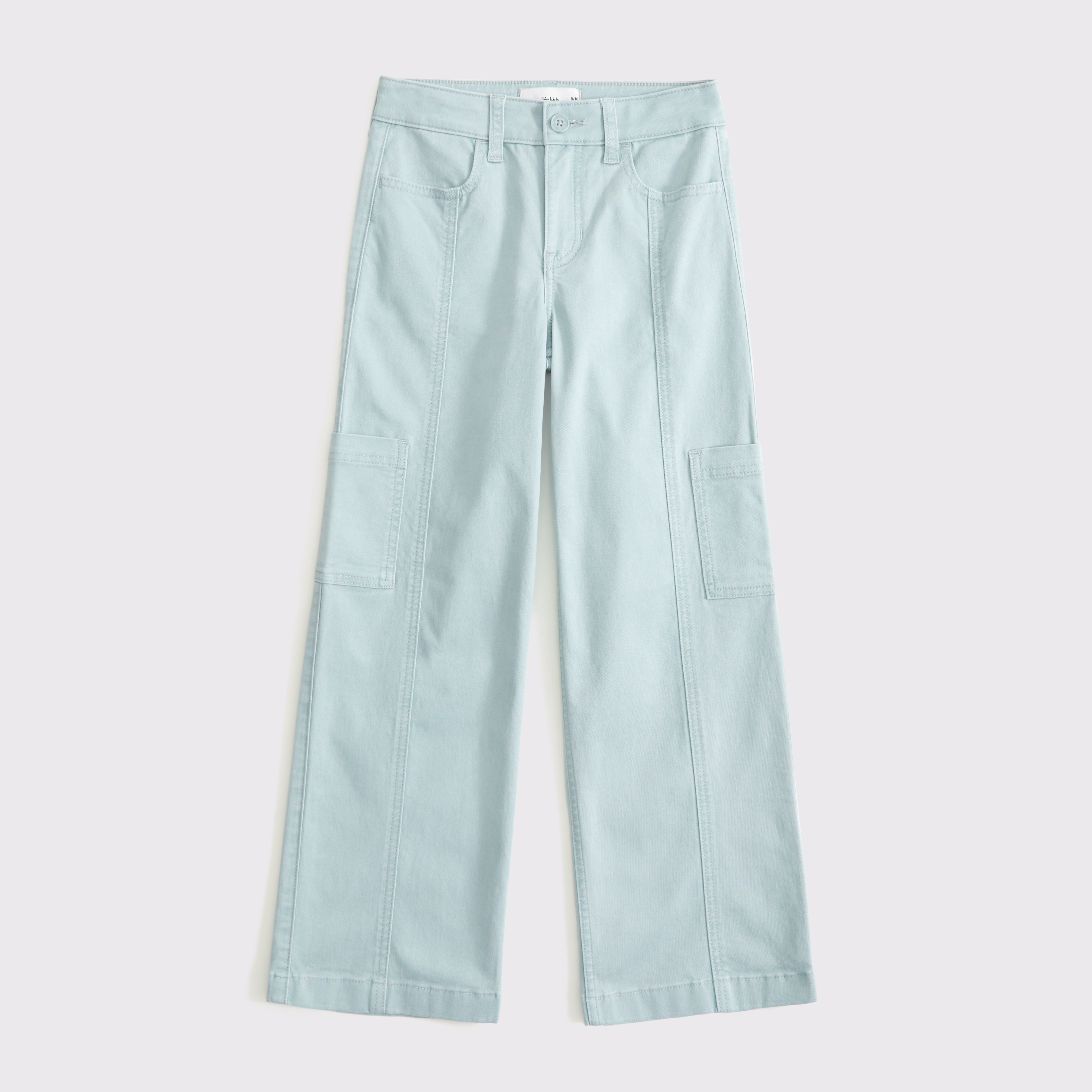 Abercrombie & Fitch Kids' High Rise Wide Leg Cargo Pants In Gray