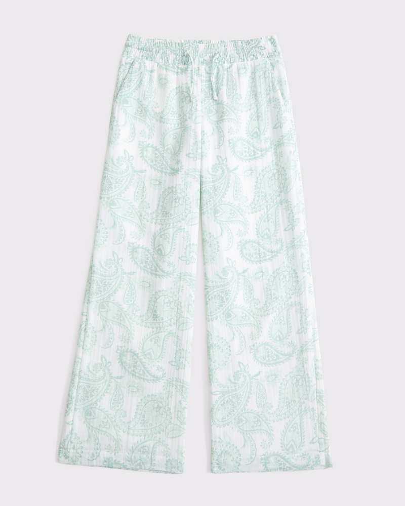 high rise ultra wide leg gauzy pants
