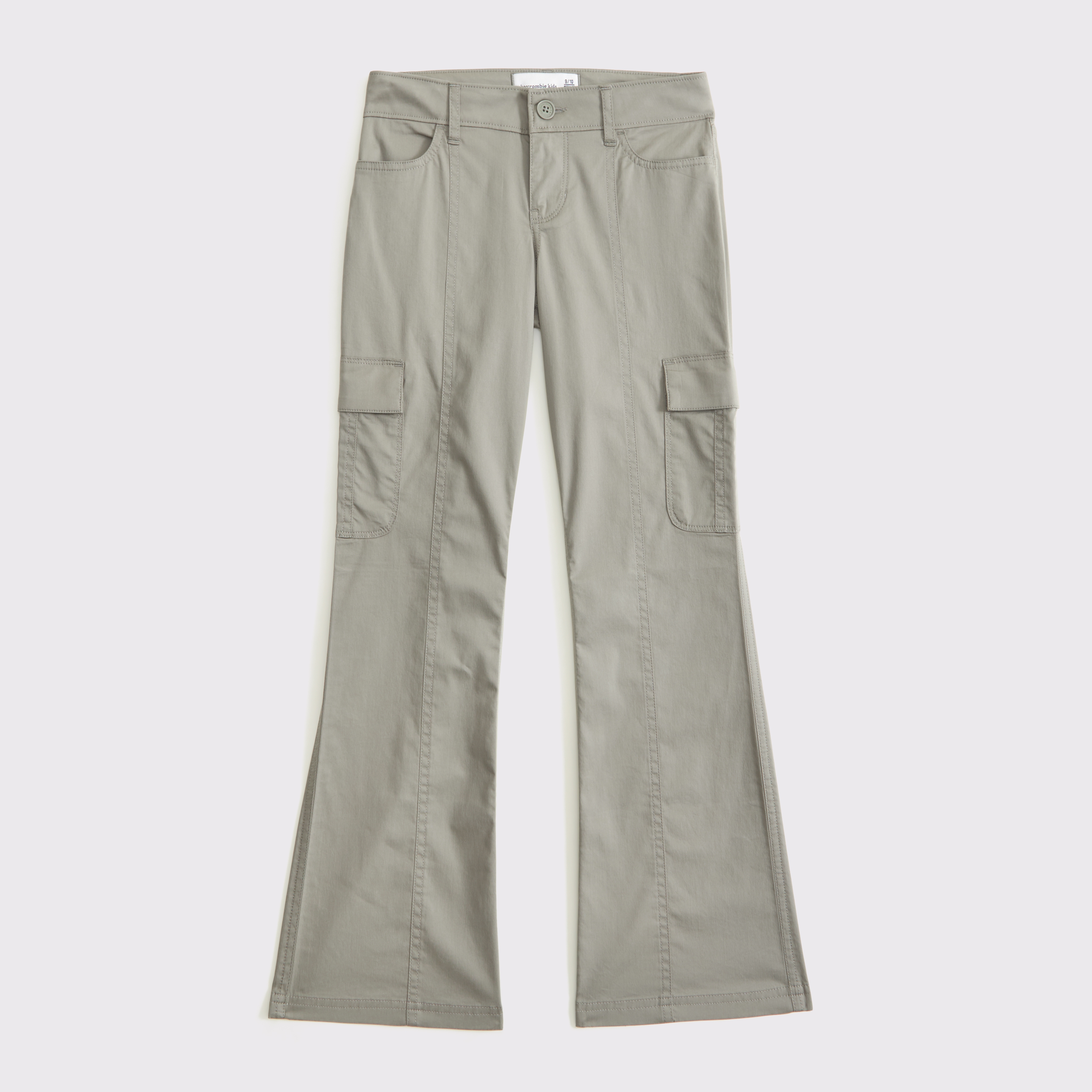 Abercrombie & Fitch Kids' Low Rise Bootcut Cargo Pants In Gray