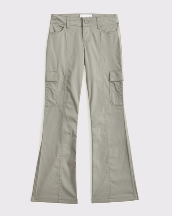 low rise bootcut cargo pants
