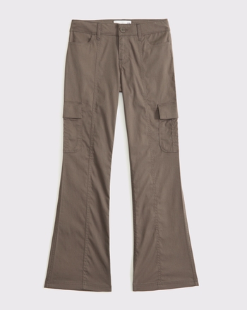 low rise bootcut cargo pants