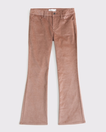 low rise velvet bootcut pants