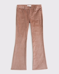 low rise velvet bootcut pants