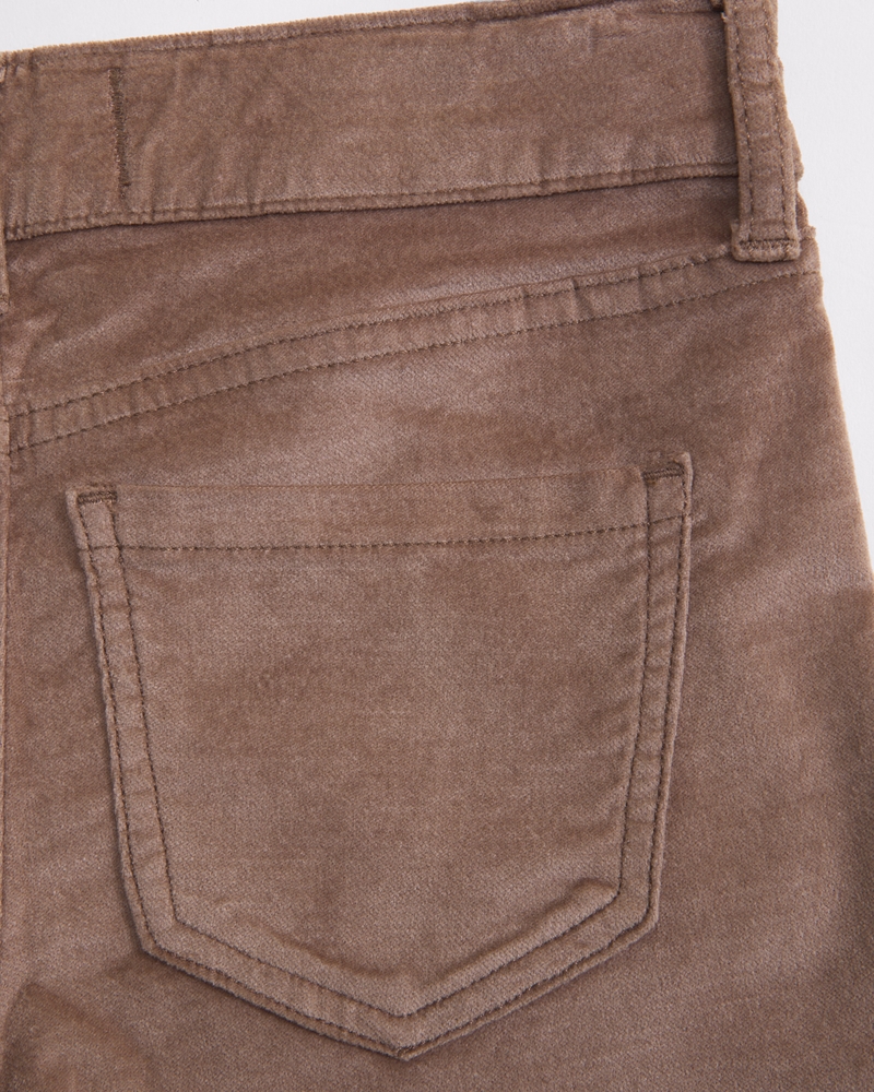low rise velvet bootcut pants