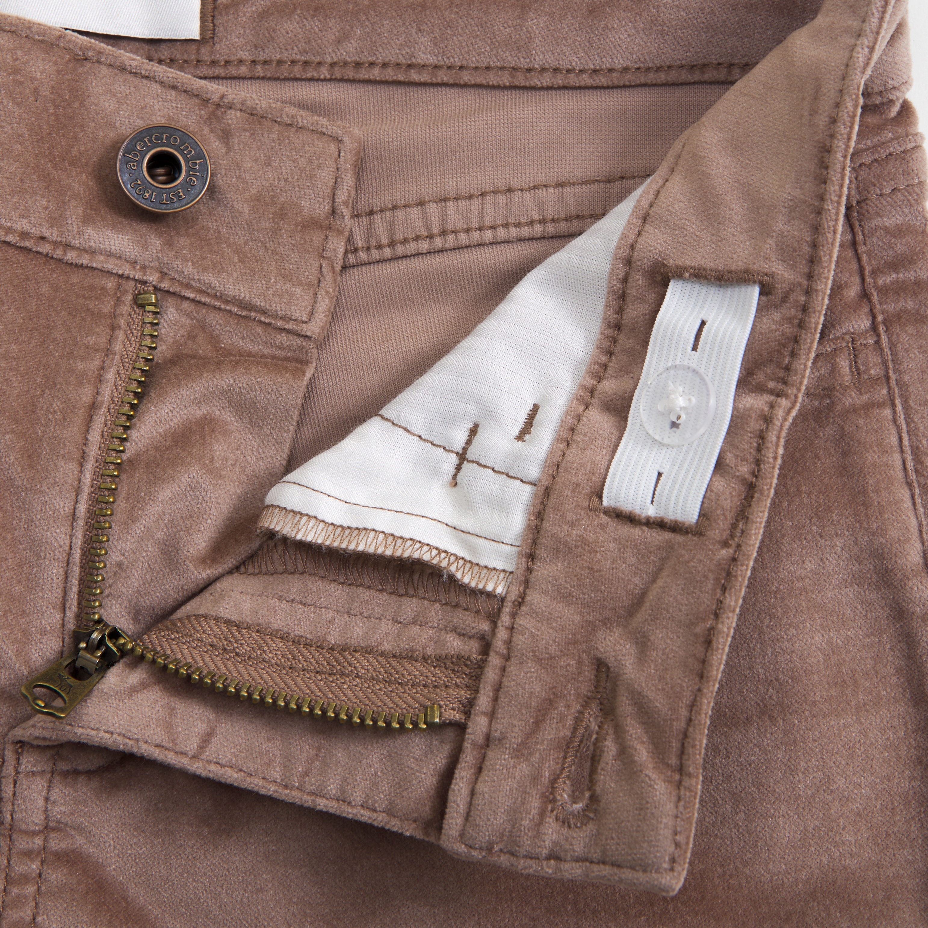 Abercrombie & Fitch Low Rise Velvet Bootcut Pants In Brown