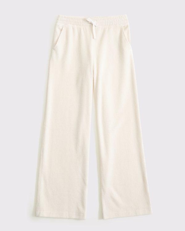 low rise baggy pull-on pants, Cream view 1