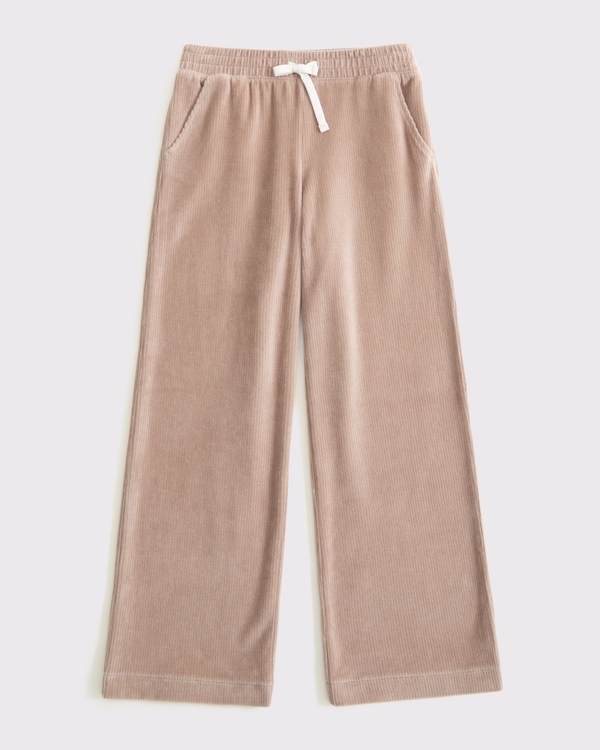 low rise baggy pull-on pants, Warm Taupe view 1