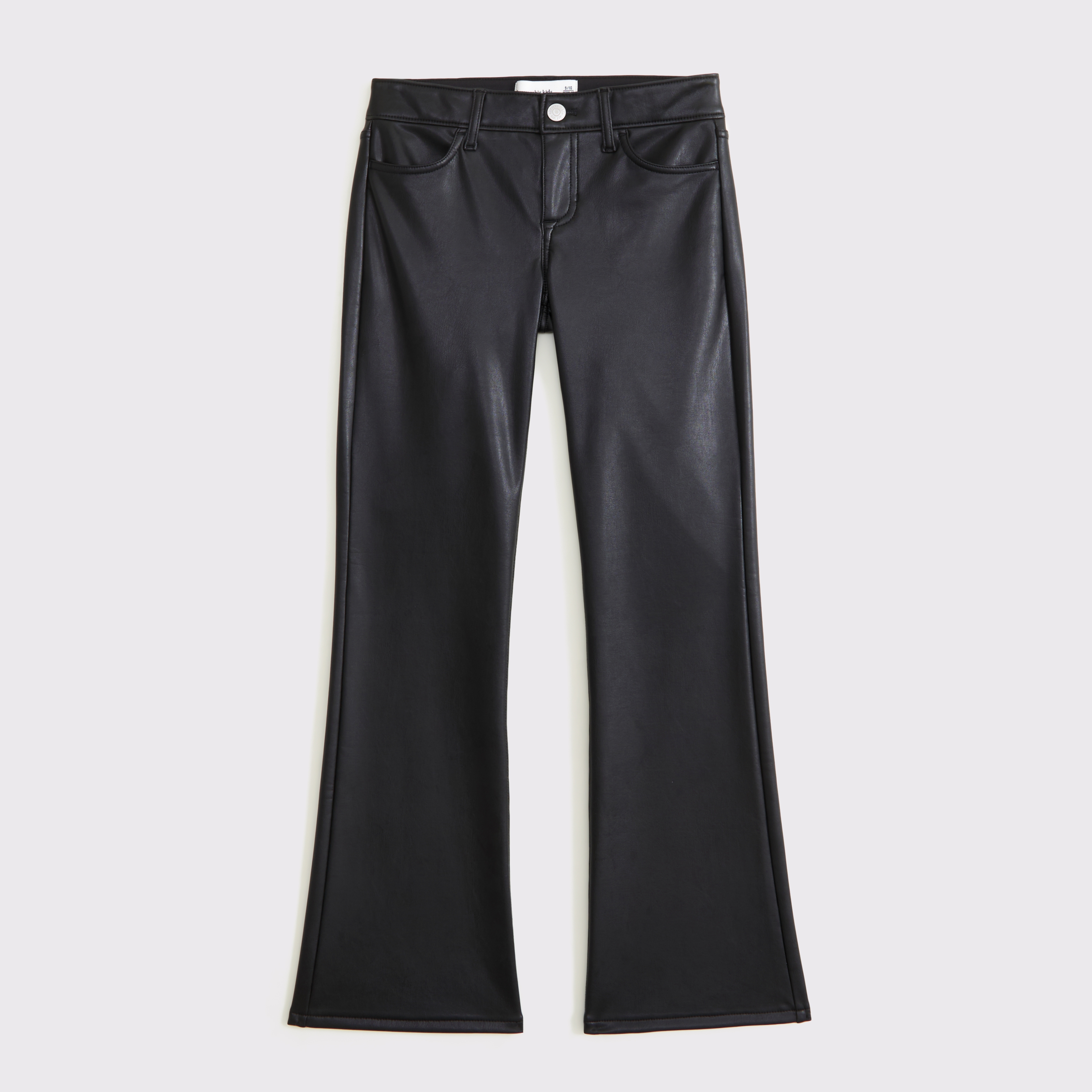 Abercrombie & Fitch Kids' Low Rise Vegan Leather Bootcut Pants In Black