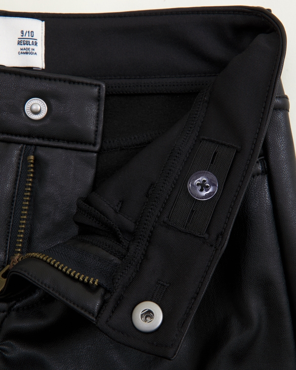 low rise vegan leather bootcut pants