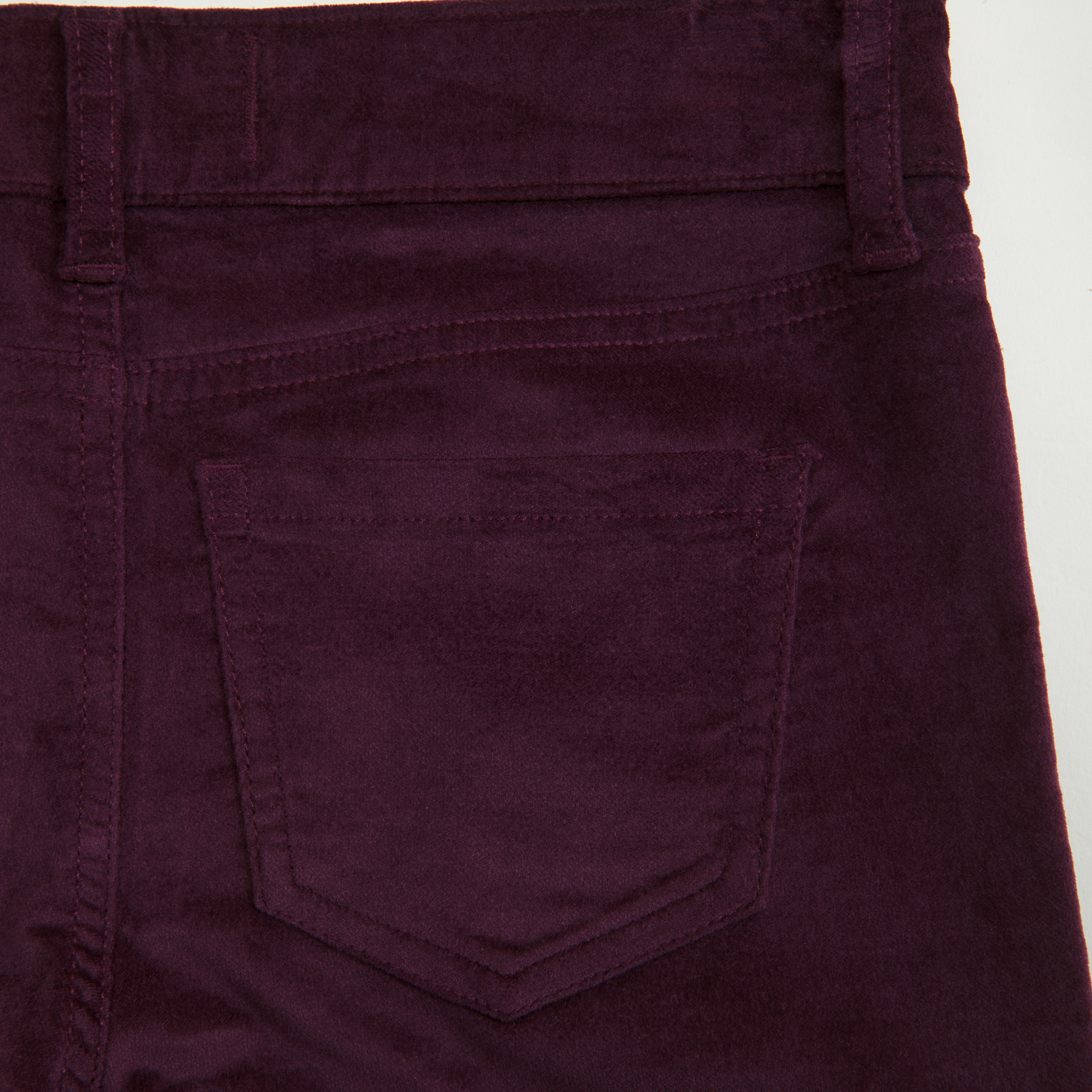 Abercrombie & Fitch Low Rise Velvet Bootcut Pants In Purple