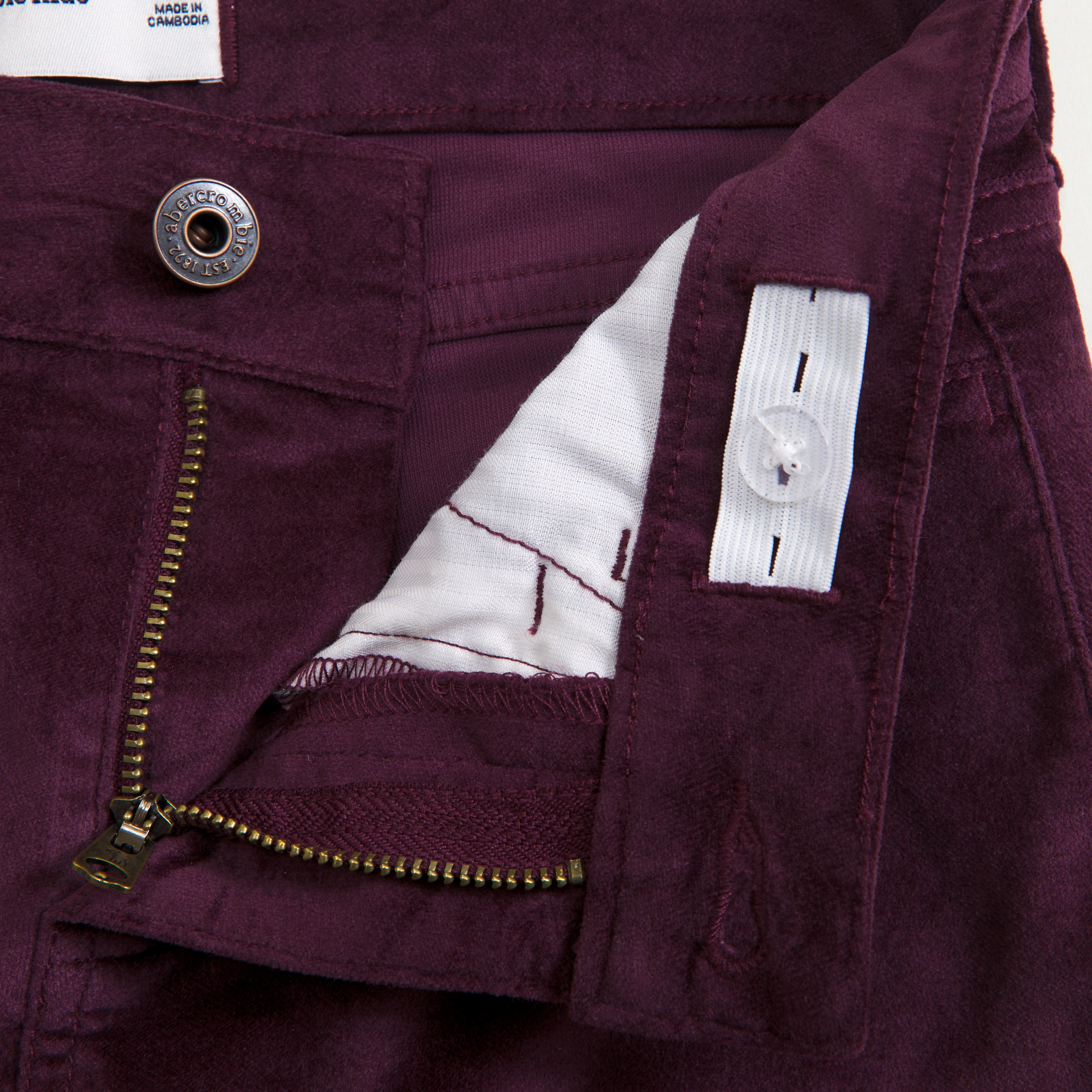 Abercrombie & Fitch Low Rise Velvet Bootcut Pants In Purple