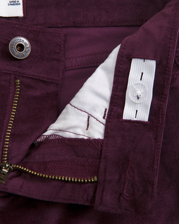 low rise velvet bootcut pants