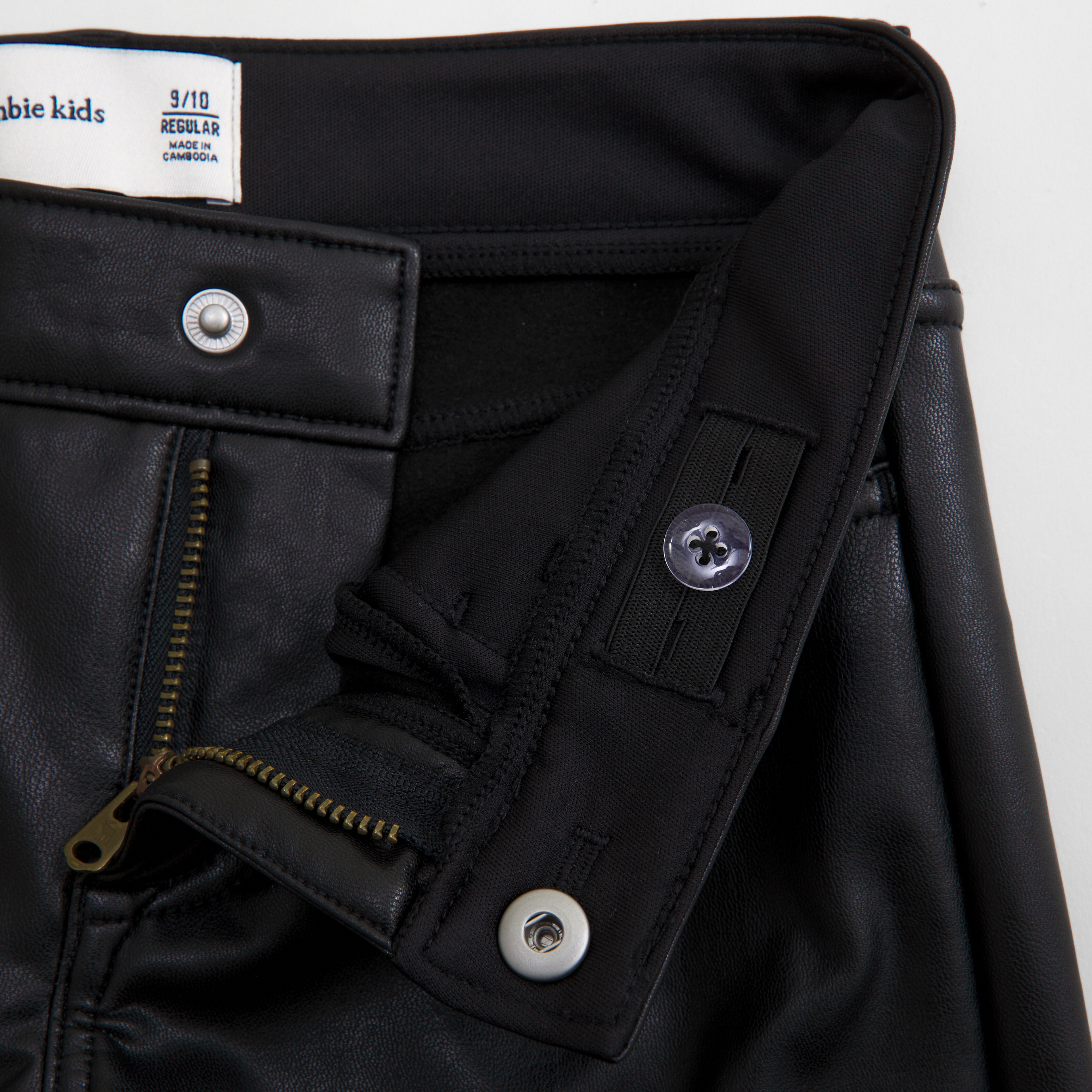 Abercrombie & Fitch Vegan Leather High Rise Wide Leg Pant In Black