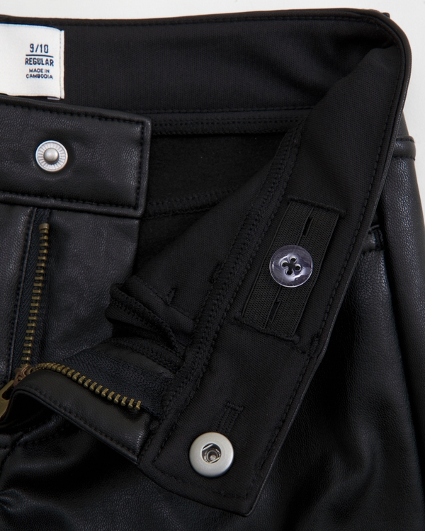 vegan leather high rise wide leg pant