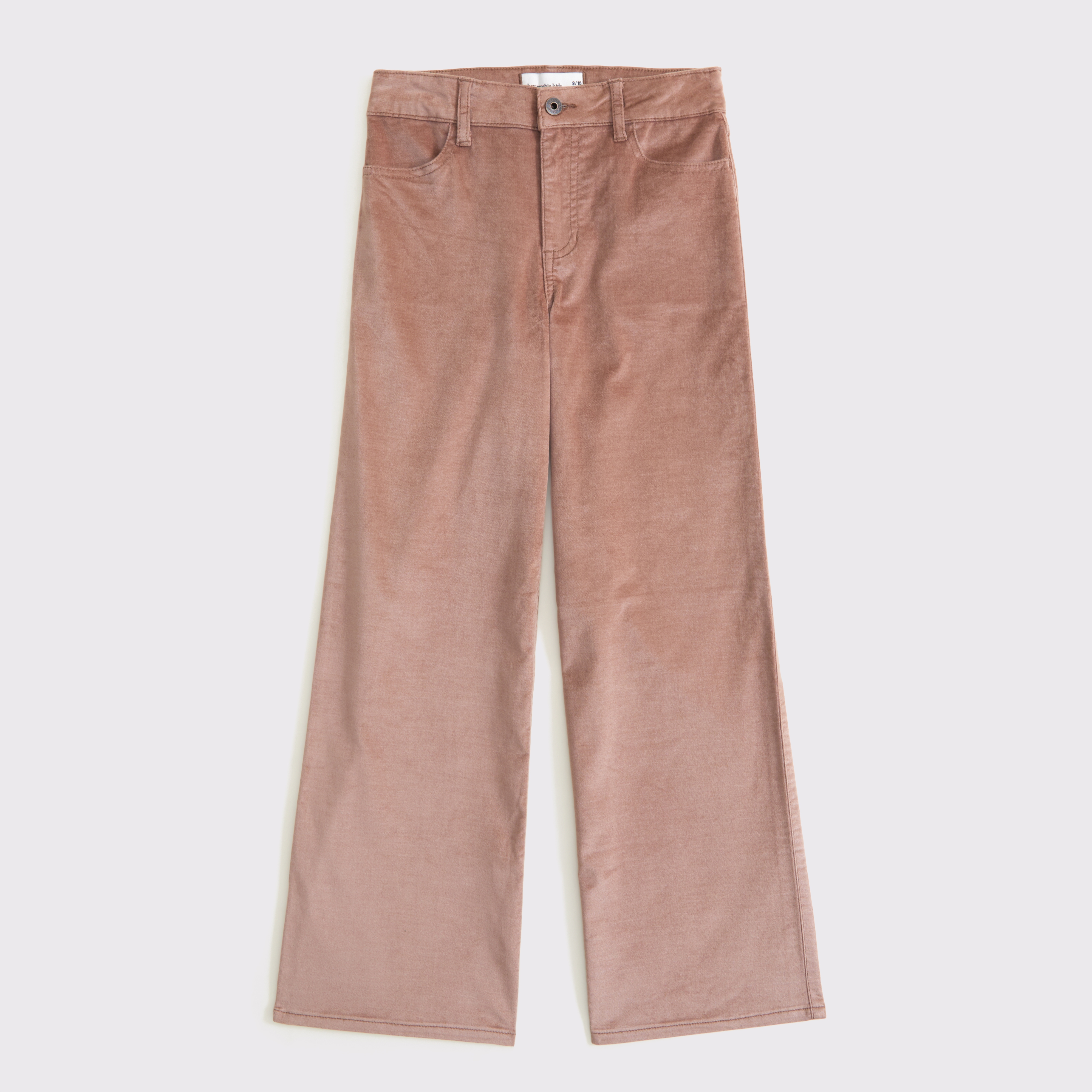 Abercrombie & Fitch Kids' High Rise Velvet Wide Leg Pants In Brown