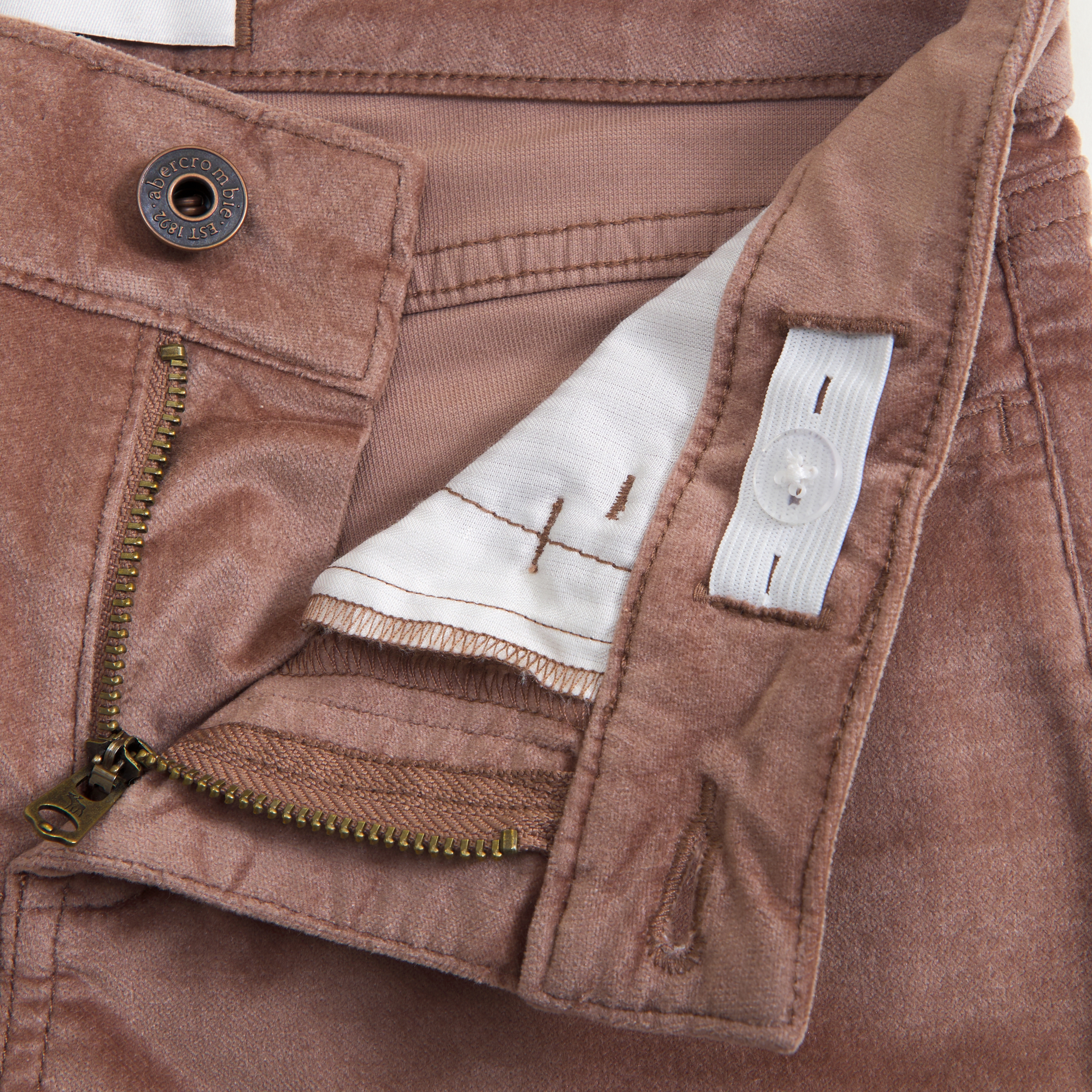 Abercrombie & Fitch High Rise Velvet Wide Leg Pants In Brown