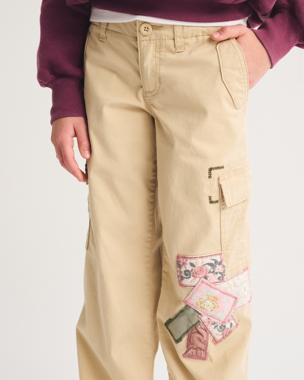 low rise baggy patchwork cargo pants