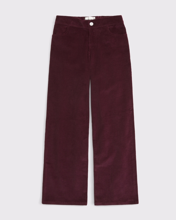 corduroy low rise baggy pull-on pant, Burgundy view 1