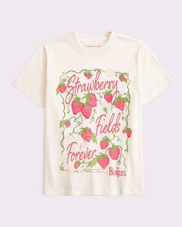 the beatles strawberry fields oversized graphic tee, Cream view 1