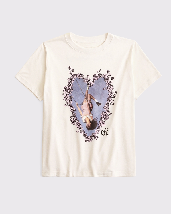 oversized olivia rodrigo graphic tee, Cream view 1