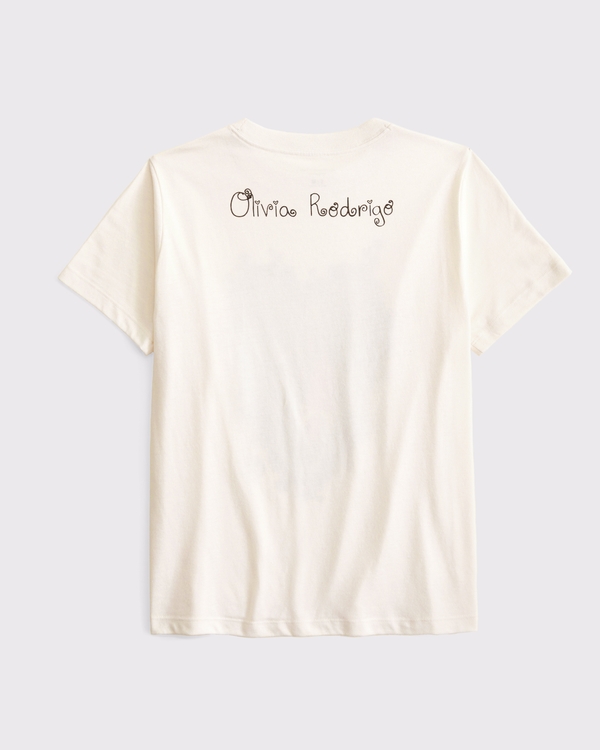 oversized olivia rodrigo graphic tee, Cream view 2