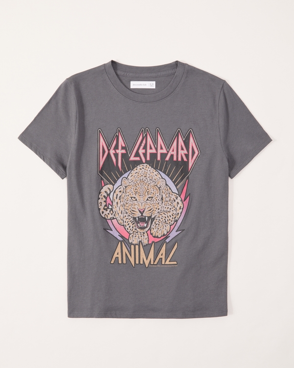 girls oversized def leppard graphic tee | girls new arrivals | Abercrombie.com