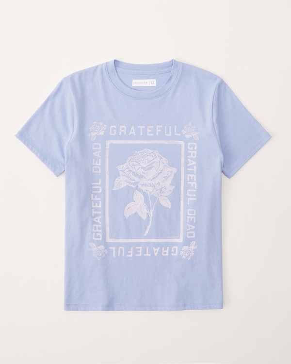 Girls Oversized Graphic Logo Tee in Cream | Size 17/18 | Abercrombie Kids