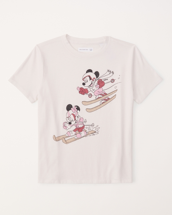 oversized mickey and minnie graphic tee, White